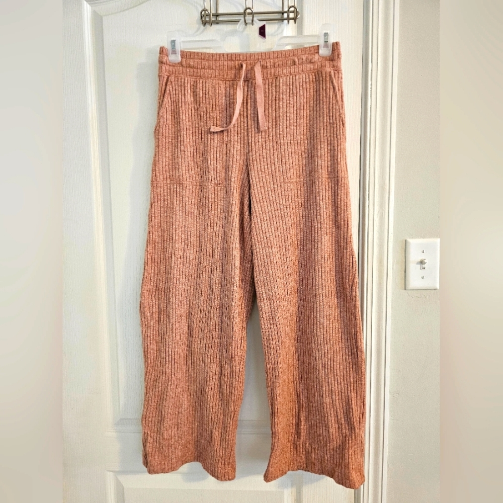 Womens Medium Loft Outlet Ribbed Lounge Pants Coral Color